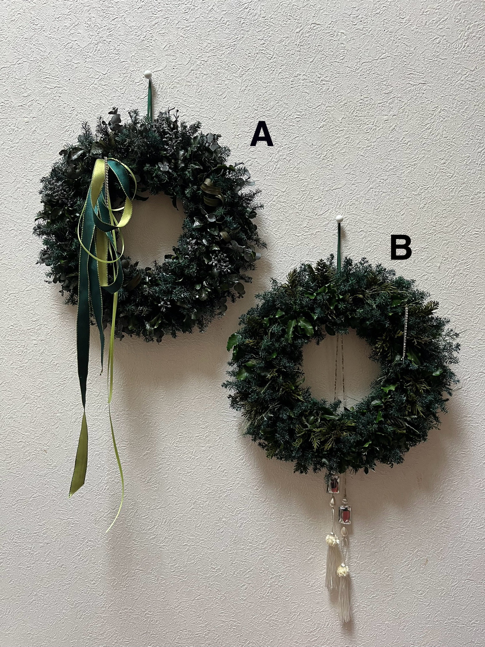 大人のためのクリスマスインテリア　クリスマスリース(プリザーブドグリーン)
