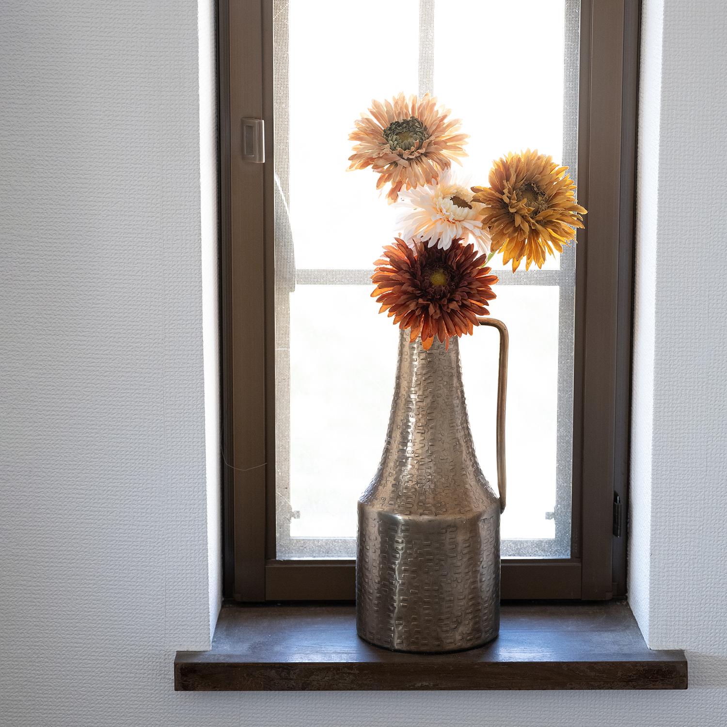 【一点もの】割れない花瓶L＆ドライフラワー風ガーベラ4本セット/誕生日プレゼント/お祝いギフト/結婚出産祝い/開店祝い