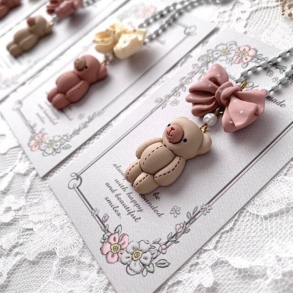 アクセサリー台紙【名刺サイズ/15枚入】[D-717]花タテpukkuri 4枚目の画像