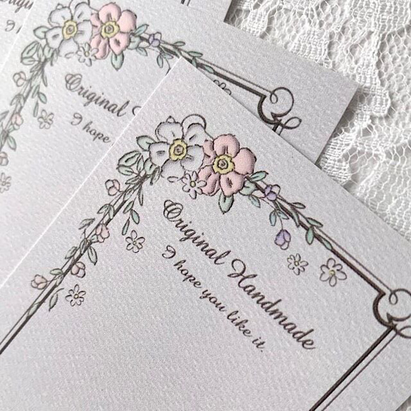 アクセサリー台紙【名刺サイズ/15枚入】[D-717]花タテpukkuri 6枚目の画像