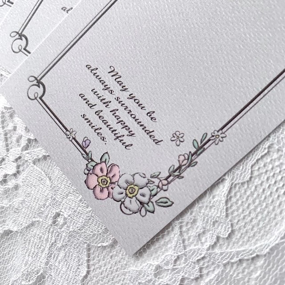 アクセサリー台紙【名刺サイズ/15枚入】[D-717]花タテpukkuri 7枚目の画像