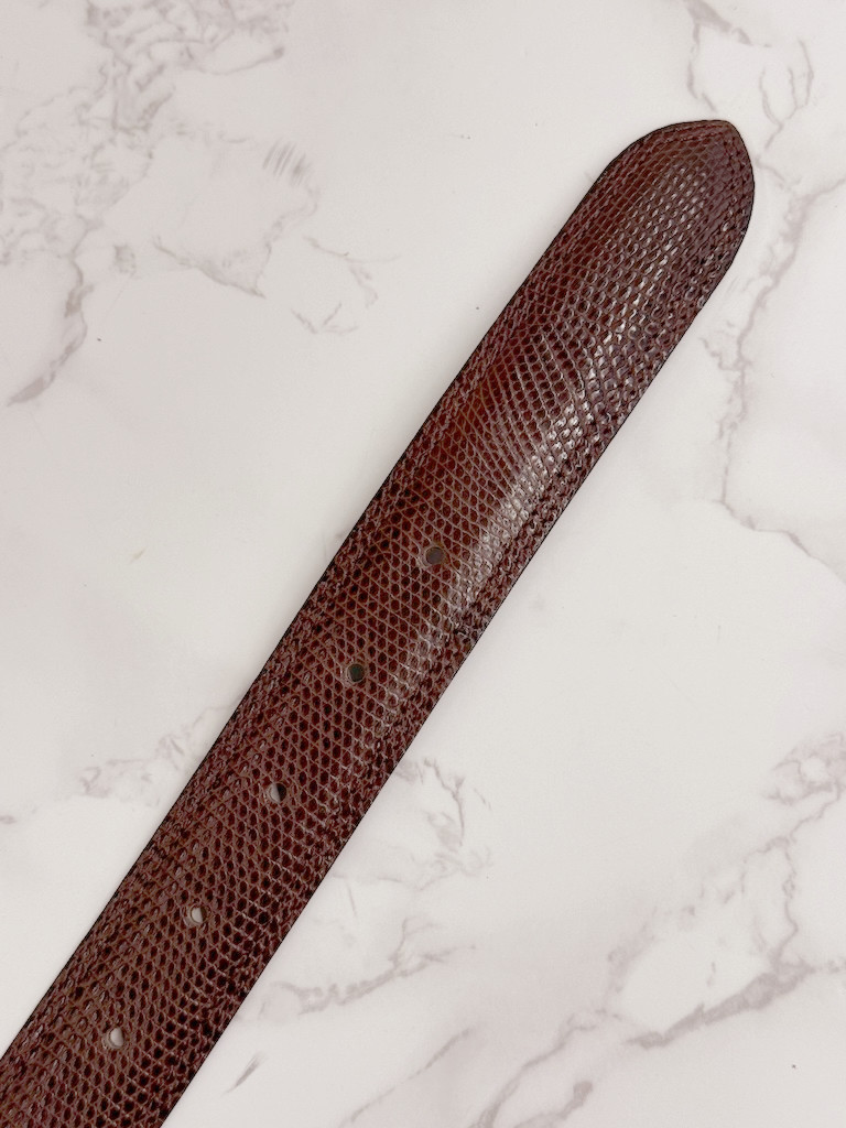 日本製　リザード　３０㎜巾　上質　ベルト　トカゲ革　フリーサイズ　エキゾチックレザー