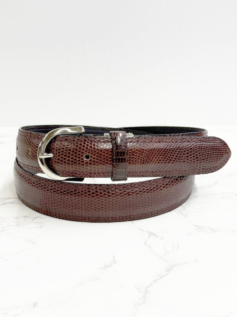 日本製　リザード　３０㎜巾　上質　ベルト　トカゲ革　フリーサイズ　エキゾチックレザー