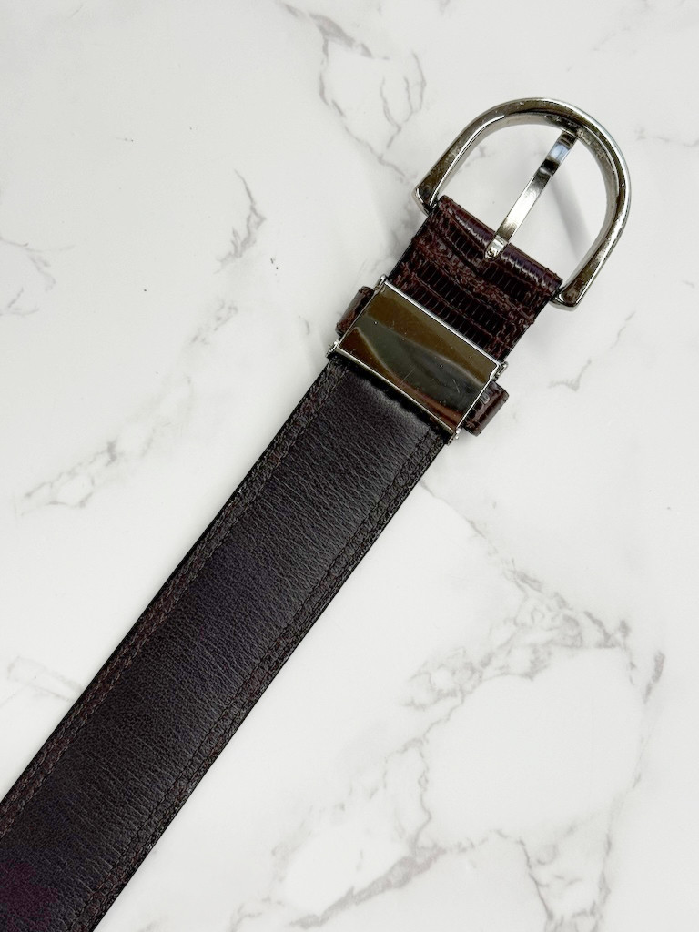 日本製　リザード　３０㎜巾　上質　ベルト　トカゲ革　フリーサイズ　エキゾチックレザー