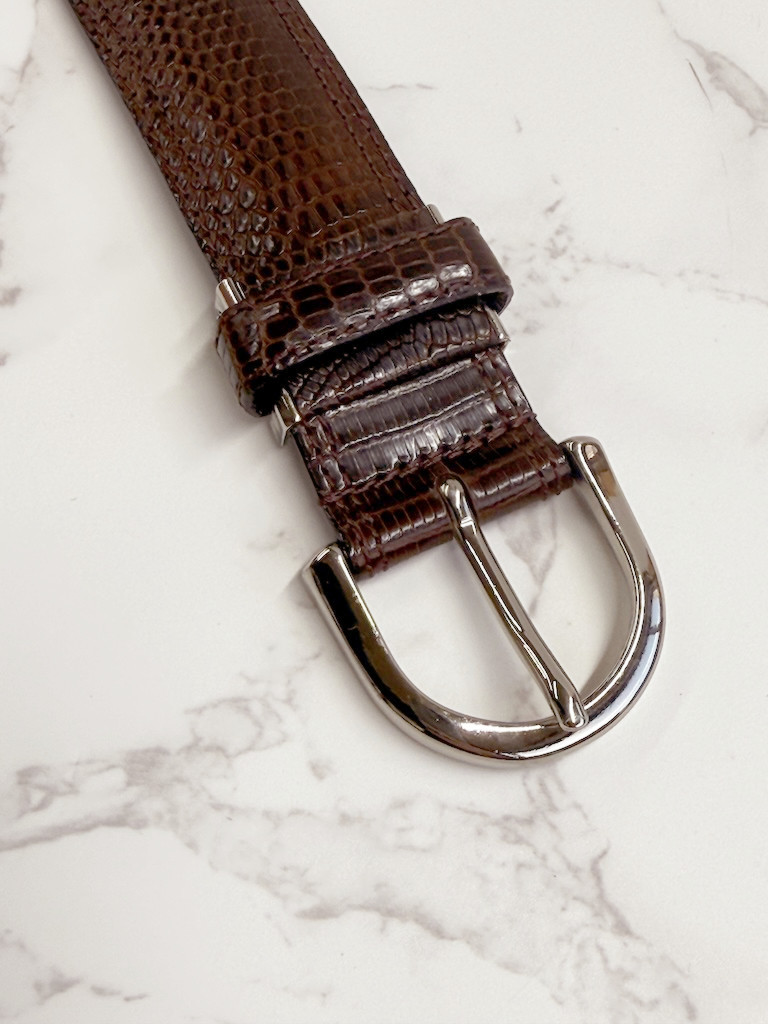 日本製　リザード　３０㎜巾　上質　ベルト　トカゲ革　フリーサイズ　エキゾチックレザー