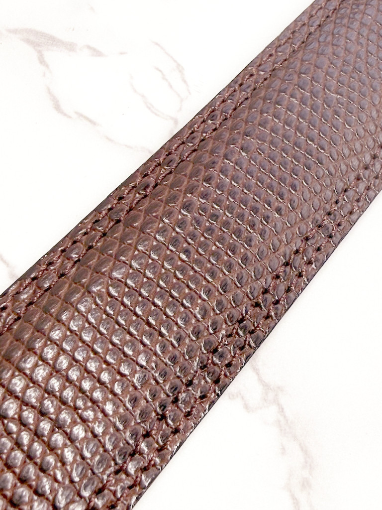 日本製　リザード　３０㎜巾　上質　ベルト　トカゲ革　フリーサイズ　エキゾチックレザー