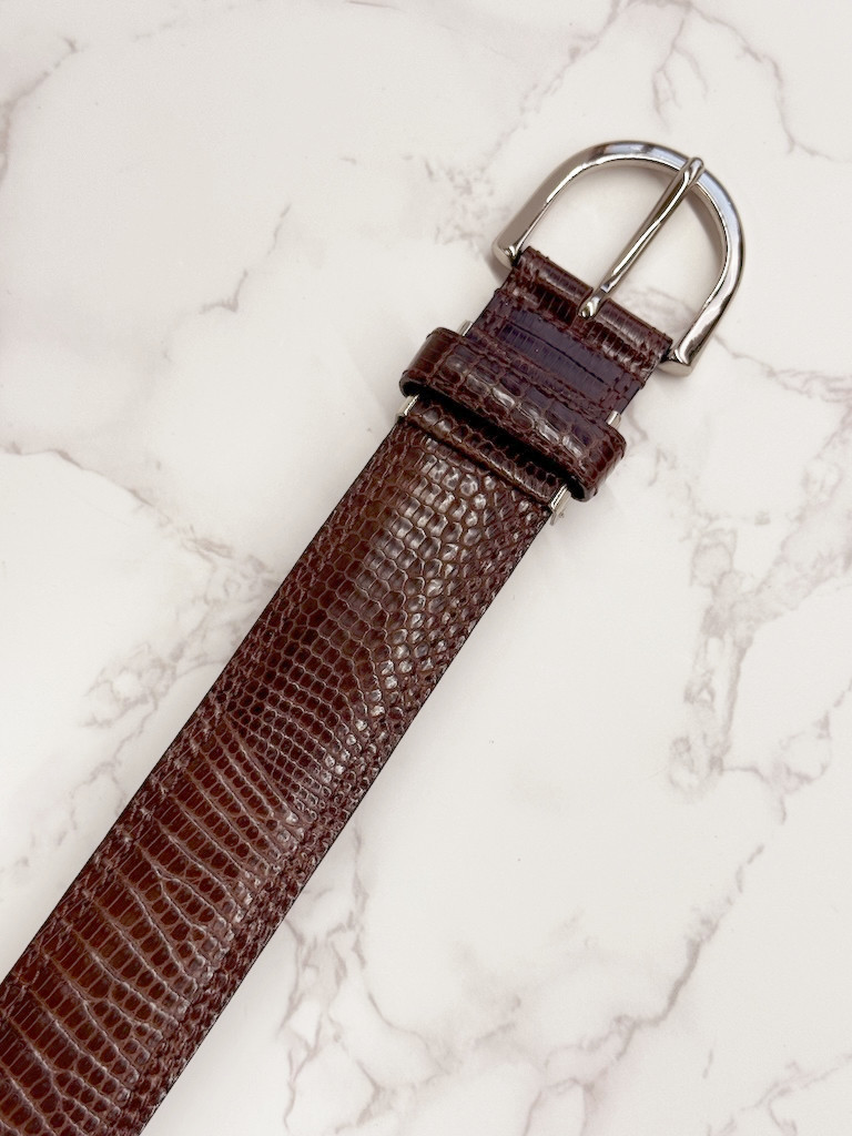 日本製　リザード　３０㎜巾　上質　ベルト　トカゲ革　フリーサイズ　エキゾチックレザー