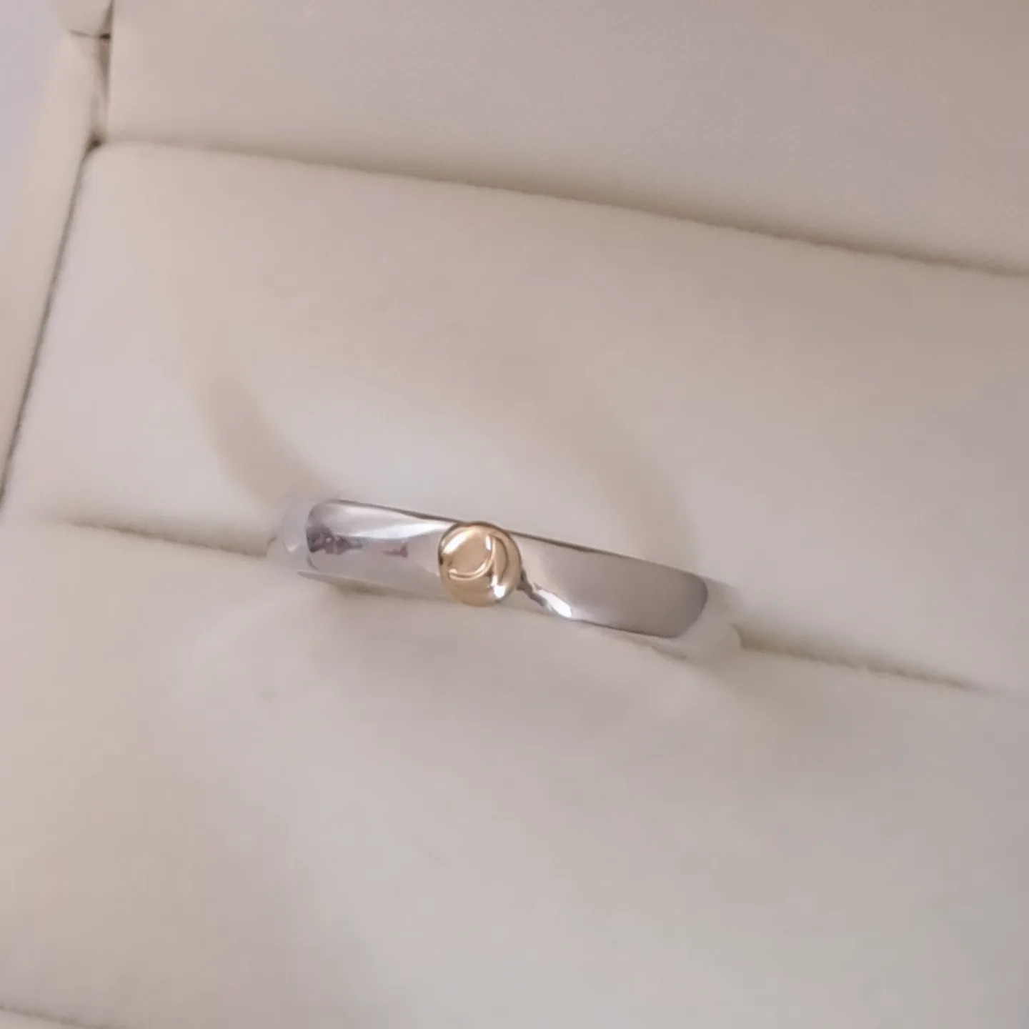 【プラチナ 三日月の指輪 】   プラチナシンプルリング 三日月指輪 月  プラチナリング コンビリング 甲丸リング