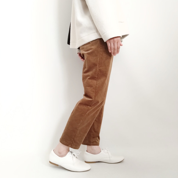 再販！× 15  新！裏起毛コーデュロイのなんでもないパンツ  冬、寒い日にあたたかな素材  ライトブラウン 6枚目の画像