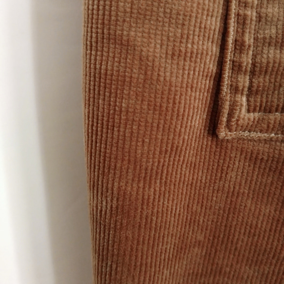再販！× 15  新！裏起毛コーデュロイのなんでもないパンツ  冬、寒い日にあたたかな素材  ライトブラウン 12枚目の画像
