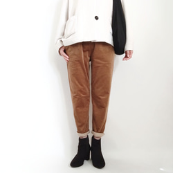 再販！× 15  新！裏起毛コーデュロイのなんでもないパンツ  冬、寒い日にあたたかな素材  ライトブラウン 8枚目の画像