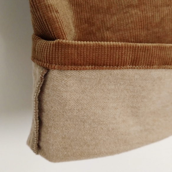 再販！× 15  新！裏起毛コーデュロイのなんでもないパンツ  冬、寒い日にあたたかな素材  ライトブラウン 13枚目の画像