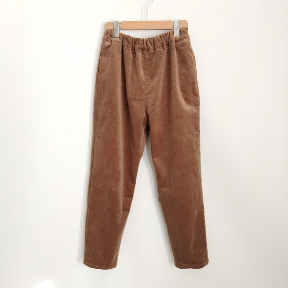 再販！× 15  新！裏起毛コーデュロイのなんでもないパンツ  冬、寒い日にあたたかな素材  ライトブラウン 10枚目の画像
