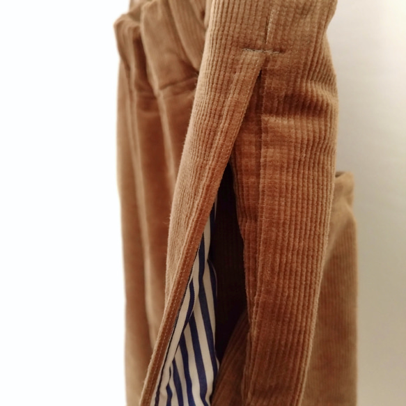 再販！× 15  新！裏起毛コーデュロイのなんでもないパンツ  冬、寒い日にあたたかな素材  ライトブラウン 14枚目の画像