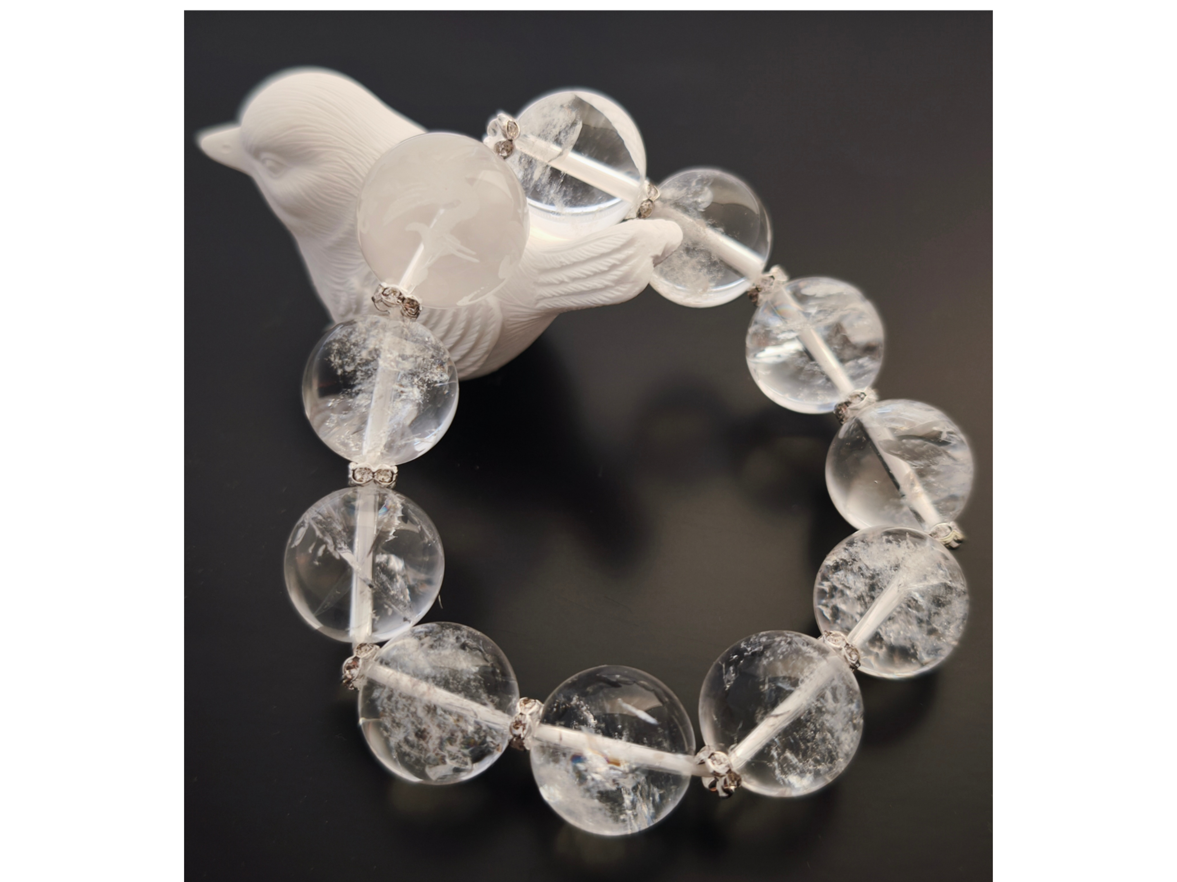 浄化 守護 ブレスレット｜アイリスクォーツ×四神獣水晶のパワー 天然石 ストーンブレス ｜虹水晶・ネガティブ浄化・お守り