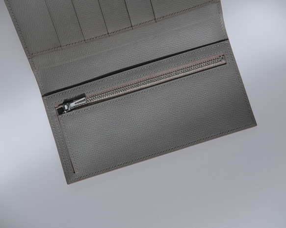 USUWA　二つ折り長財布　ヴォーエプソンレザー/エタン 4枚目の画像