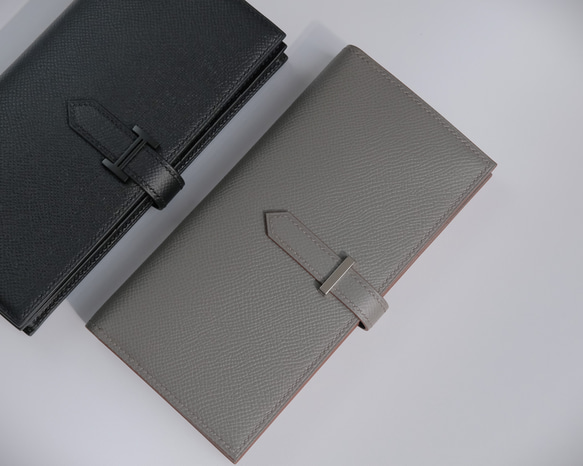 USUWA　二つ折り長財布　ヴォーエプソンレザー/エタン 6枚目の画像