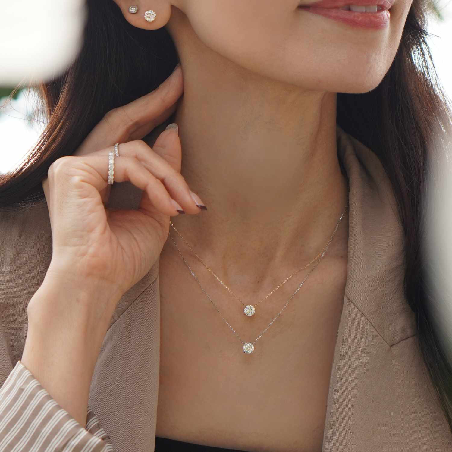 【即納・IGI鑑定書つき】2ct (1ct×1ct)ラボグロウンダイヤモンド　プラチナピアス　Pt900