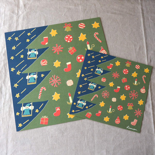 クリスマスの夜 」 30cm角ポスター タペストリー・壁掛け heaven