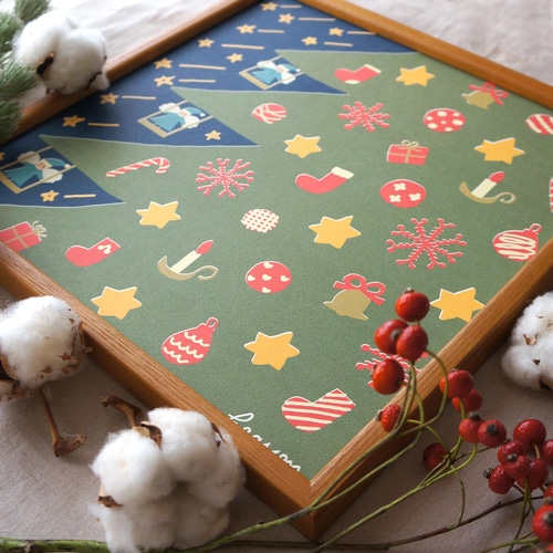 クリスマスの夜 」 30cm角ポスター タペストリー・壁掛け heaven