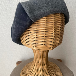 チェック切り替え　ベレー帽 6枚目の画像