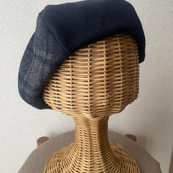 チェック切り替え　ベレー帽 1枚目の画像