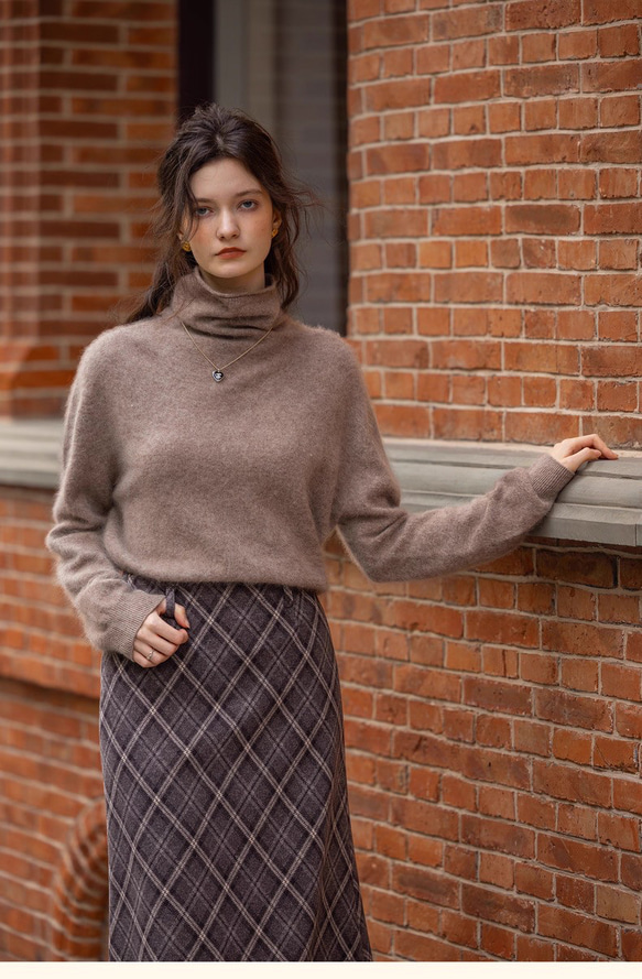 6色ふわふわ極上手触りカシミヤ混ウールプルオーバーニット　ゆったりシルエット【冬春秋】 20枚目の画像