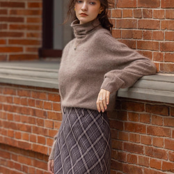 6色ふわふわ極上手触りカシミヤ混ウールプルオーバーニット　ゆったりシルエット【冬春秋】 13枚目の画像