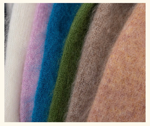 6色ふわふわ極上手触りカシミヤ混ウールプルオーバーニット　ゆったりシルエット【冬春秋】 5枚目の画像