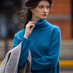 6色ふわふわ極上手触りカシミヤ混ウールプルオーバーニット　ゆったりシルエット【冬春秋】 15枚目の画像