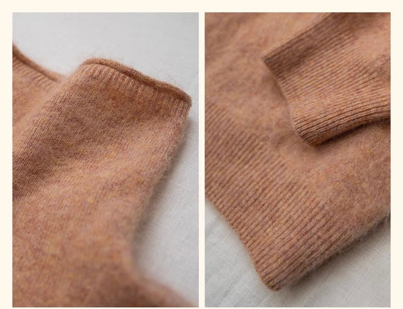 6色ふわふわ極上手触りカシミヤ混ウールプルオーバーニット　ゆったりシルエット【冬春秋】 7枚目の画像