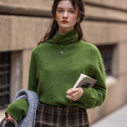 6色ふわふわ極上手触りカシミヤ混ウールプルオーバーニット　ゆったりシルエット【冬春秋】 17枚目の画像