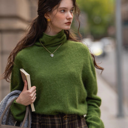 6色ふわふわ極上手触りカシミヤ混ウールプルオーバーニット　ゆったりシルエット【冬春秋】 3枚目の画像