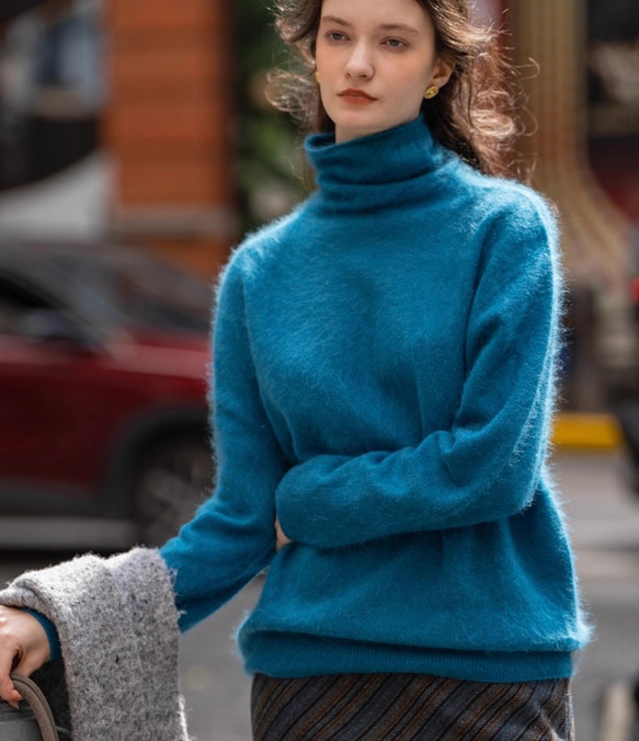 6色ふわふわ極上手触りカシミヤ混ウールプルオーバーニット　ゆったりシルエット【冬春秋】 8枚目の画像