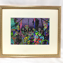 視線の中の幼児体験 高見沢耳のジクレー版画作品 一点物の版画作品です