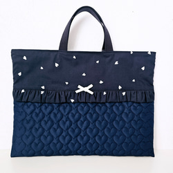 入園入学 女の子 レッスンバック 通園カバン 通学カバン ハートキルト