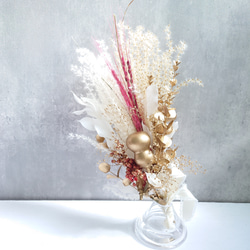 new!!赤丸縄飾【赤米・瓢箪・富士ベース】ドライ＆プリザーブドフラワーお正月飾り2026仕様 7枚目の画像