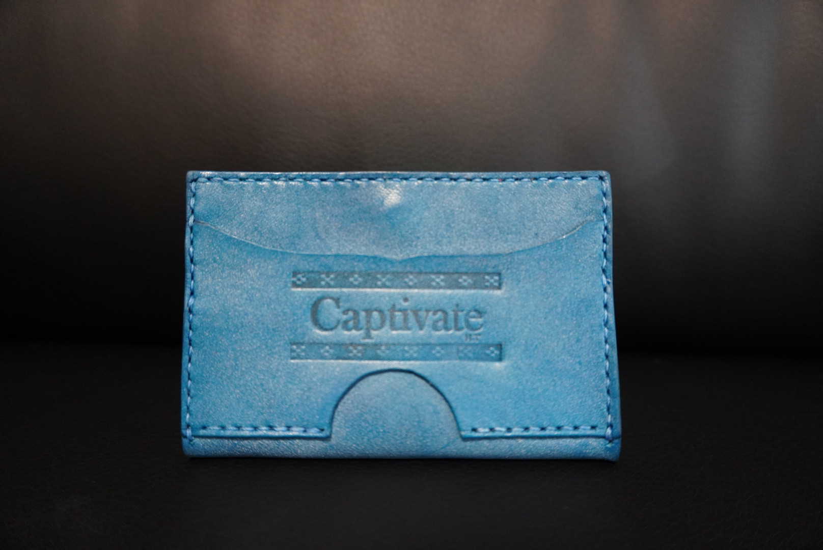 [沖縄ミンサー柄レザー] コインケース| 手縫い仕上げ| 男女兼用| Captivate