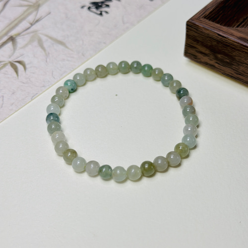 ミャンマーA貨氷翡翠 本翡翠ジェイド ブレスレット ブレスレット 元気