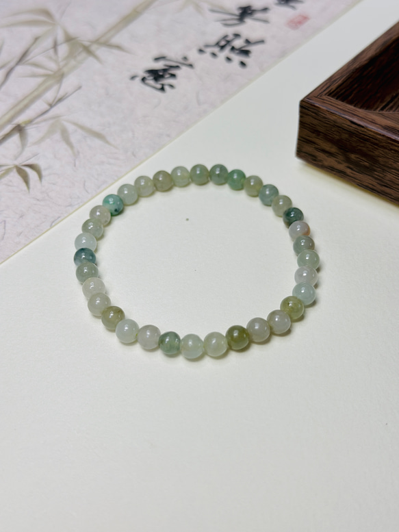 ミャンマーA貨氷翡翠 本翡翠ジェイド ブレスレット ブレスレット 元気