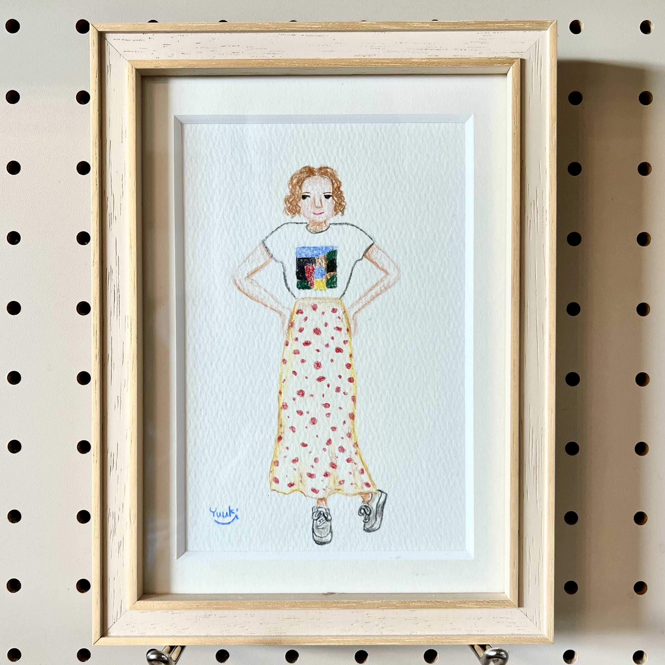 「今日は気合い入れたよ」原画 額縁付き