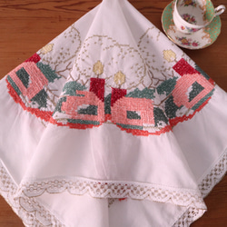 ポルトガルの手仕事/小鳥や木々のマデイラ刺繍 生地5点 (テーブル