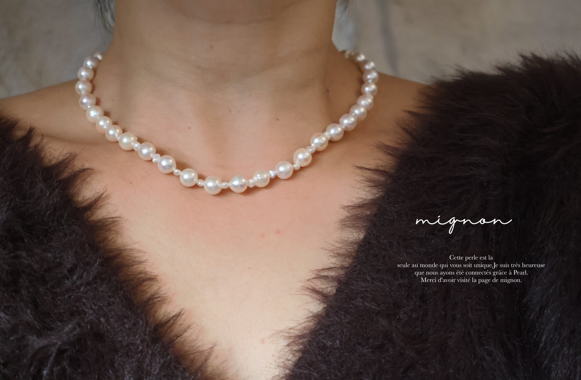 【数量限定】天然真珠一連ネックレス　パール一連ネックレス　真珠ネックレス