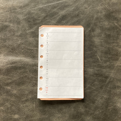 creema限定【mini6用・ヌメ革】ボールペン＆万年筆用下敷き ミニ６用 251113 2枚目の画像