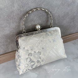 朝露の輝き白紫陽花のイタリア製高級ジャガード上品な気品漂う