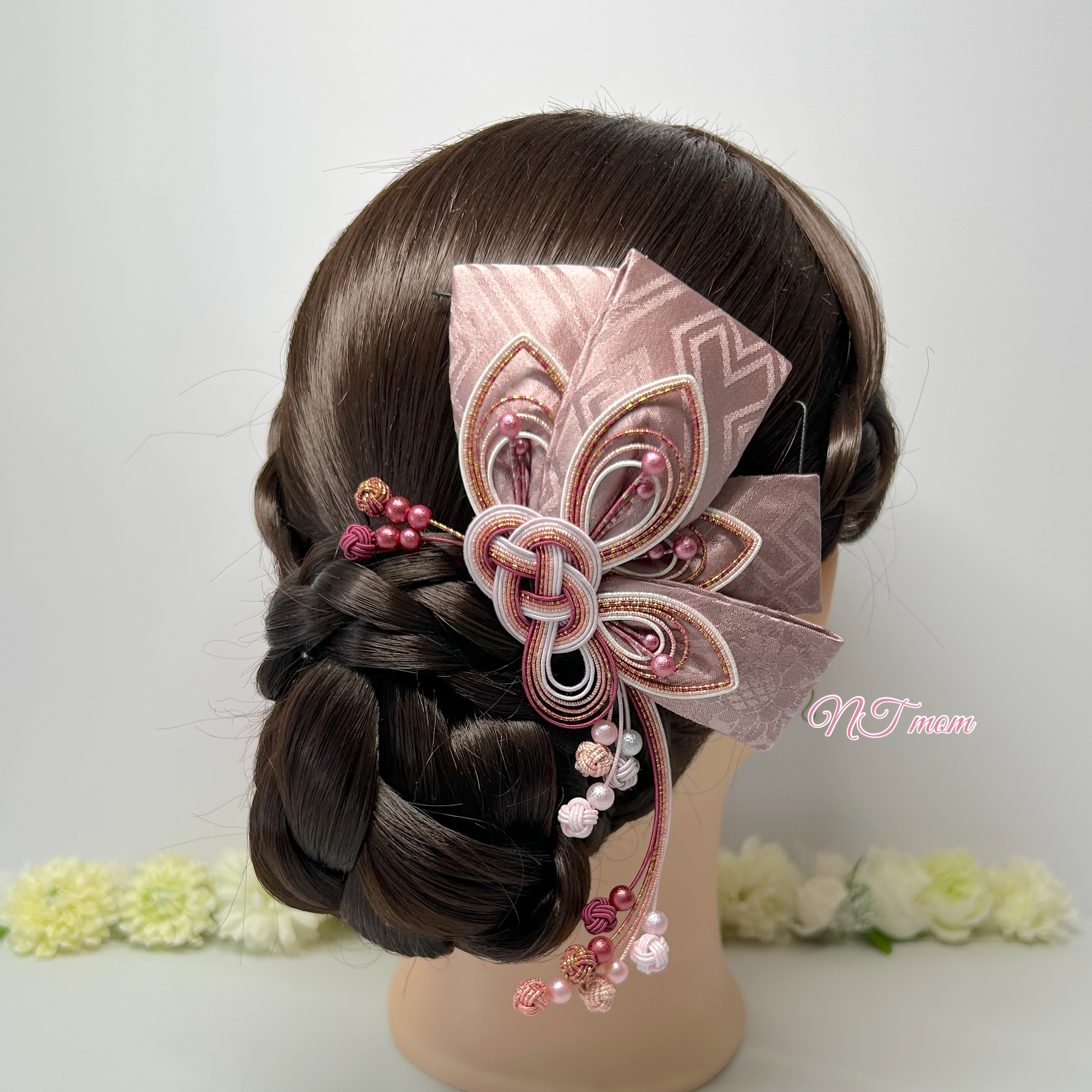 成人式卒業式結婚式・水引と正絹の蝶リボン・すおう