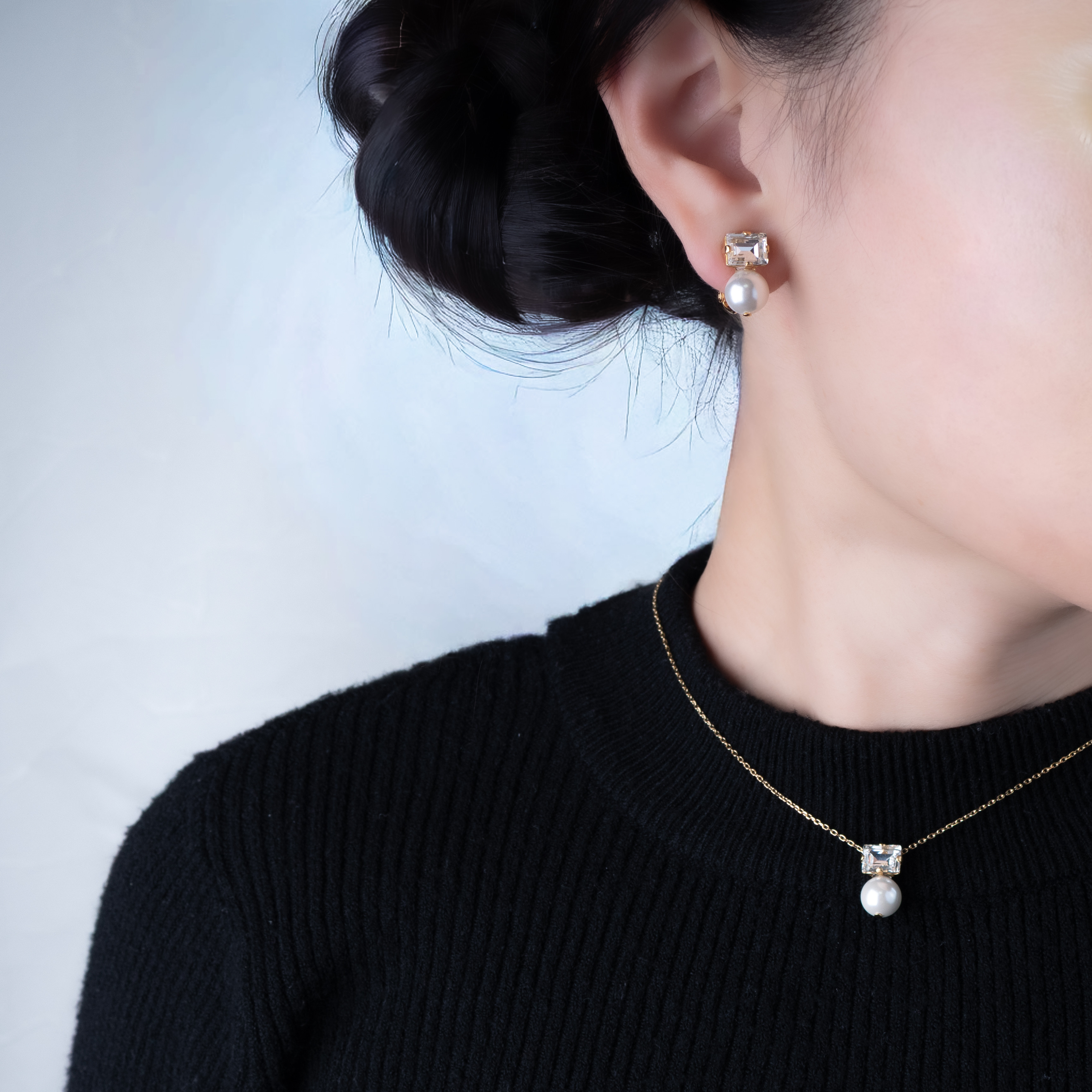 Creema限定 新春福袋2026〈梅〉横クリスタル×貝パール  アレルギー対応　サージカルステンレス　クリスマス