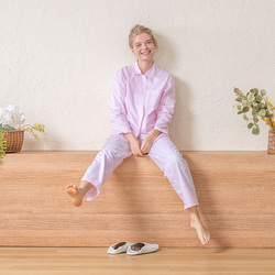 ギフトにおすすめ パジャマブランド nete レディース  ブロード ピンクプレーン 6513-5145-63 4枚目の画像