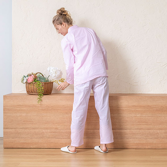ギフトにおすすめ パジャマブランド nete レディース  ブロード ピンクプレーン 6513-5145-63 2枚目の画像