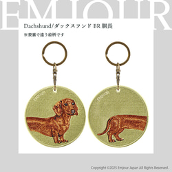 キーホルダー 刺繍 ダックスフンド ダックスフント 胴長 犬 キー